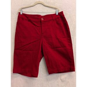 St John's Bay Bermuda Shorts Womens 17‎ Red Cotton Blend Casual